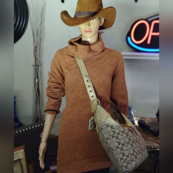 Coach Signature Metallic Gold Hobo Bag – 2003 Y2K Archive, Pristine Vintage Cond - Picture 1 of 12